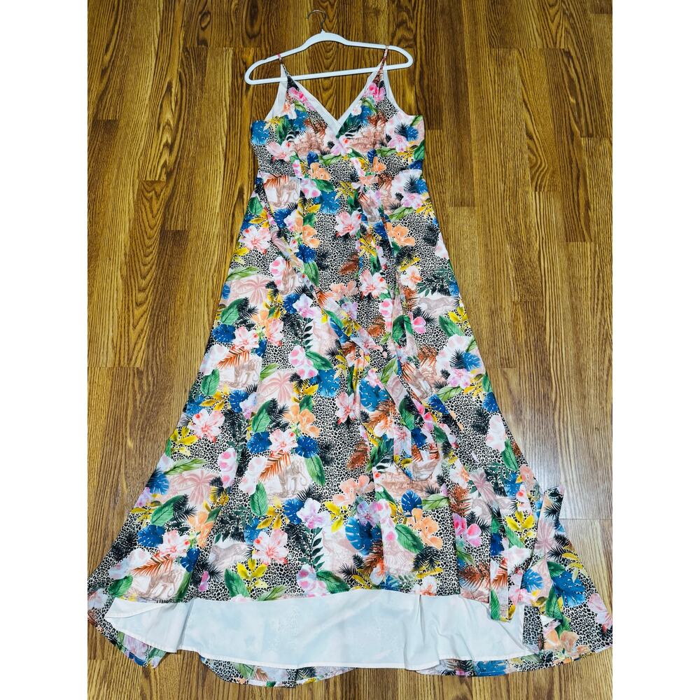 Hutch Leah Wrap Maxi Dress Sunset Floral Safari Print Boho Size M - Picture 13 of 14